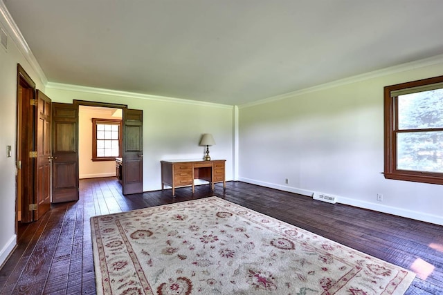 254 Compton Rd, Wyoming, OH 45215 - empty room with dark wood finished floors and crown molding