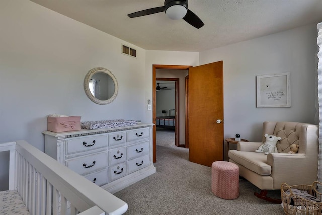 2487 Haddock Dr, Lawrenceburg, IN 47025 - bedroom with light carpet and a ceiling fan