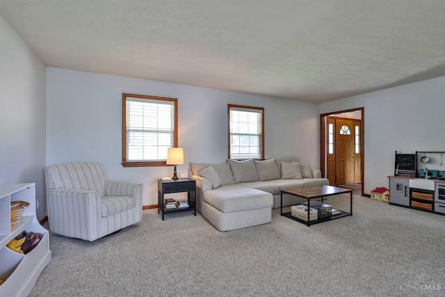 2487 Haddock Dr, Lawrenceburg, IN 47025 - living room with a textured ceiling and carpet