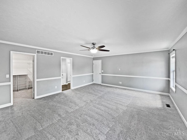 6336 Lansing Ct, Liberty Twp, OH 45011 - carpeted empty room with crown molding and ceiling fan