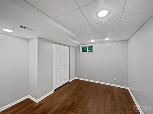 6336 Lansing Ct, Liberty Twp, OH 45011 - below grade area featuring dark wood finished floors and recessed lighting