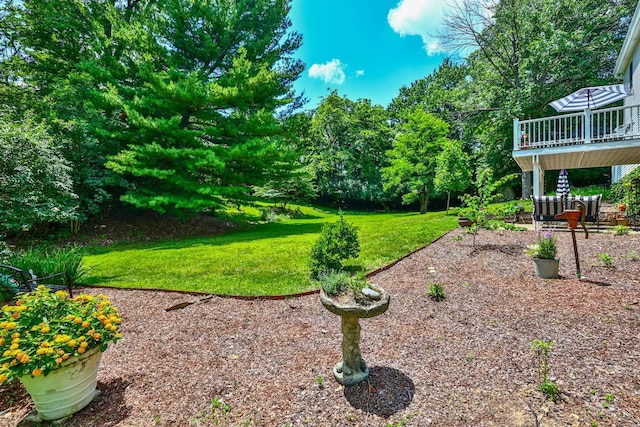 8050 Redhaven Ct, Colerain Twp, OH 45247 - view of green lawn featuring a deck