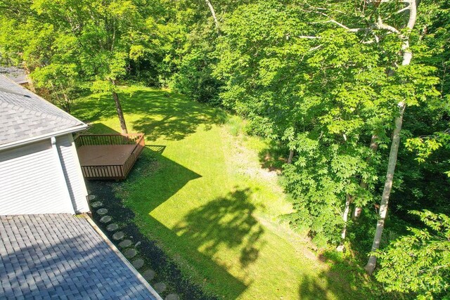 7029 Stonington Rd, Anderson Twp, OH 45230 - view of green lawn with a deck