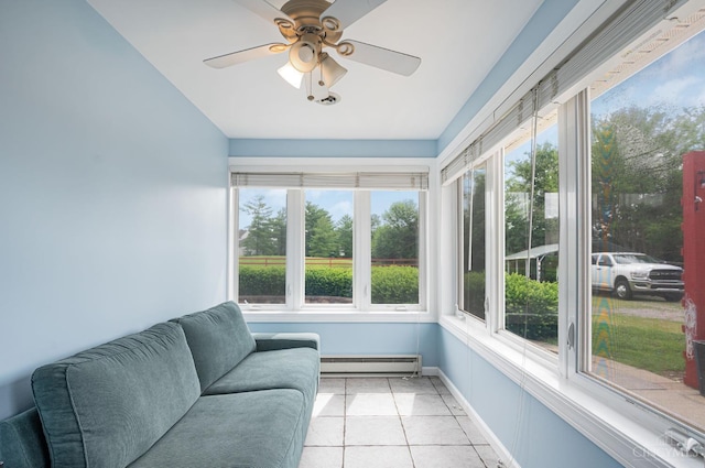854 Nordyke Rd, Anderson Twp, OH 45255 - sunroom / solarium featuring a baseboard heating unit and tile patterned floors