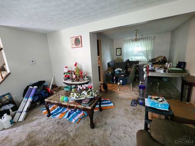 2920 Spruceway Dr, Colerain Twp, OH 45251 - carpeted living room with a textured ceiling