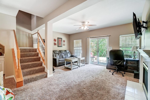 5788 Spire Ridge Ct Unit 13B, Green Twp, OH 45247 - carpeted office featuring a ceiling fan and baseboards