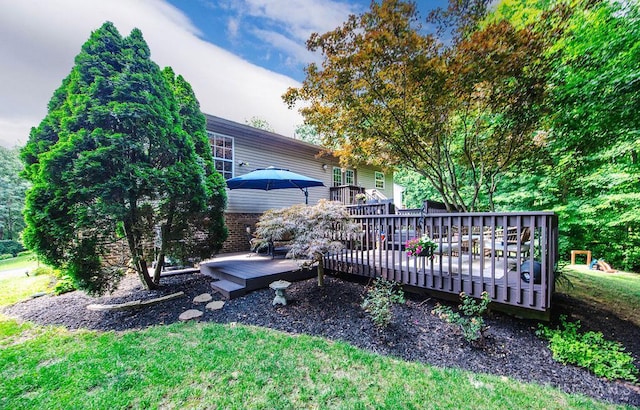 8798 Beckys Ridge Dr, Colerain Twp, OH 45251 - view of yard with a deck