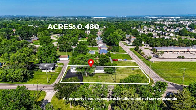 711 S Main St, Monroe, OH 45050 - aerial overview of property's location featuring property boundaries highlighted
