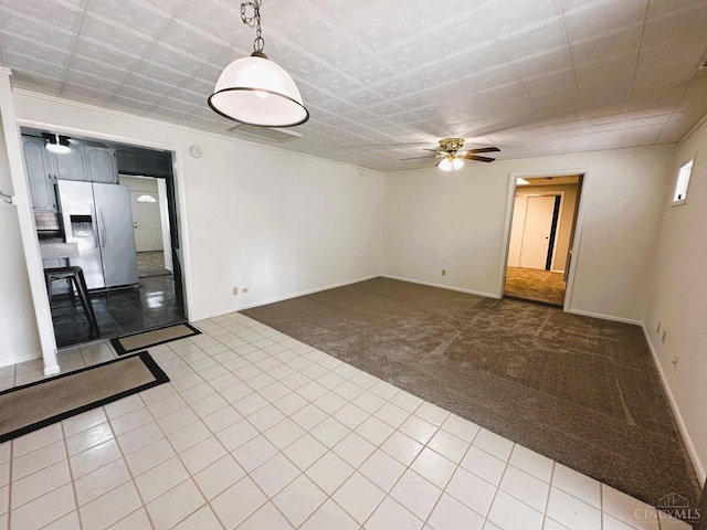 4068 Glenbar Ct, Sycamore Twp, OH 45236 - tiled empty room with a ceiling fan and carpet floors