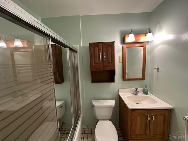 4068 Glenbar Ct, Sycamore Twp, OH 45236 - bathroom with vanity, tile patterned flooring, and shower / bath combination with glass door