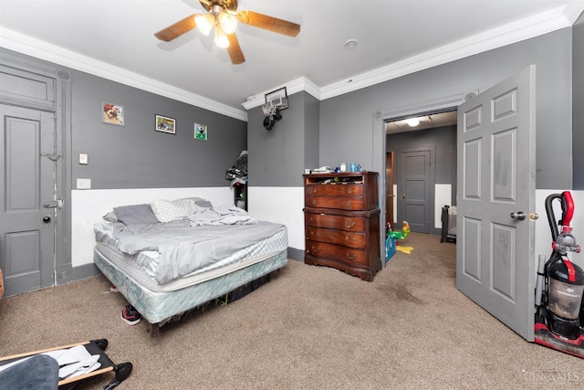 201 W Cherry St, Georgetown, OH 45121 - carpeted bedroom featuring crown molding and a ceiling fan