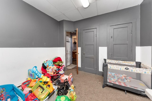 201 W Cherry St, Georgetown, OH 45121 - carpeted bedroom with a drop ceiling
