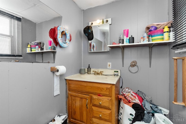 201 W Cherry St, Georgetown, OH 45121 - bathroom featuring vanity and a decorative wall