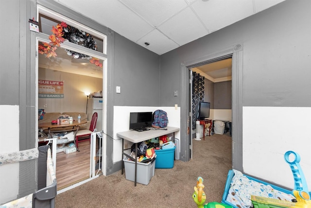 201 W Cherry St, Georgetown, OH 45121 - carpeted home office featuring a paneled ceiling