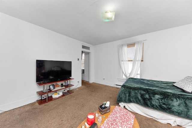 201 W Cherry St, Georgetown, OH 45121 - carpeted bedroom featuring a baseboard heating unit and baseboards