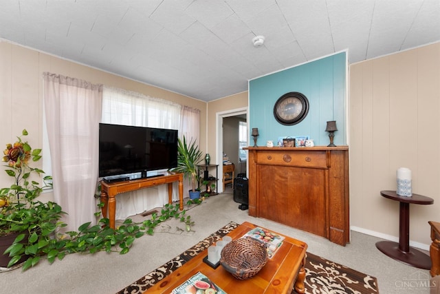 201 W Cherry St, Georgetown, OH 45121 - carpeted living area featuring ornamental molding