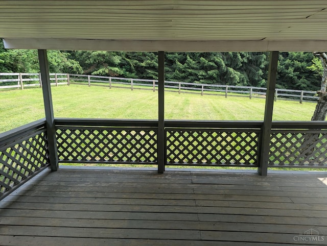 945 Lazenby Rd, Washington Twp, OH 45148 - wooden terrace with a fenced backyard and view of scattered trees