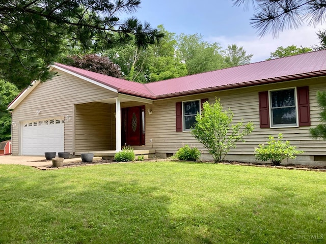 945 Lazenby Rd, Washington Twp, OH 45148 - single story home with a garage, a metal roof, driveway, and a front lawn