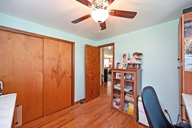 3638 El Rego Dr, Pierce Twp, OH 45102 - office area with ceiling fan and light wood-style flooring