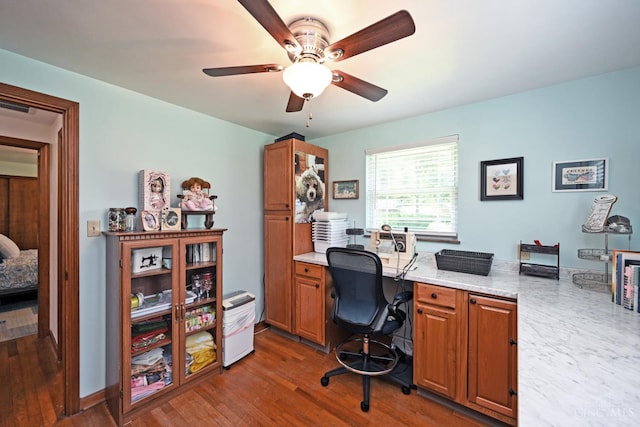 3638 El Rego Dr, Pierce Twp, OH 45102 - office featuring ceiling fan and wood finished floors