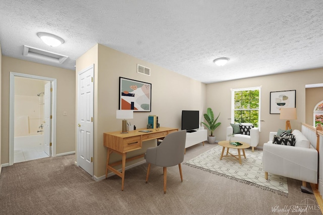 125 Sackett Dr, Monroe, OH 45050 - carpeted office featuring attic access and a textured ceiling