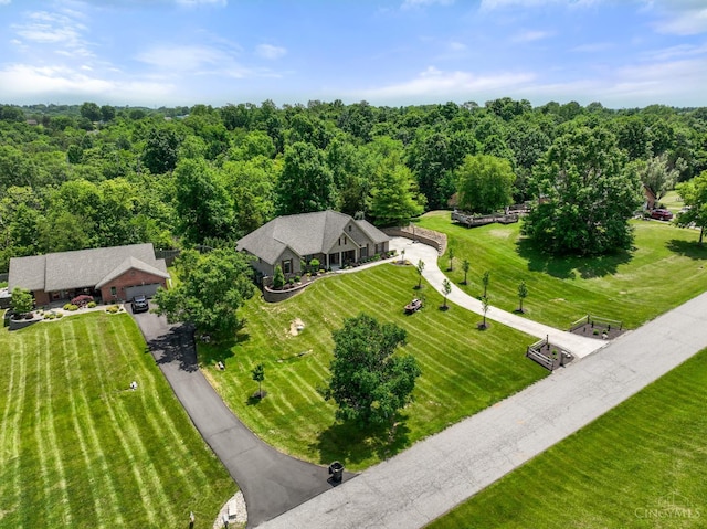 18092 Horizon Way, Lawrenceburg, IN 47025 - aerial view of property and surrounding area featuring a heavily wooded area