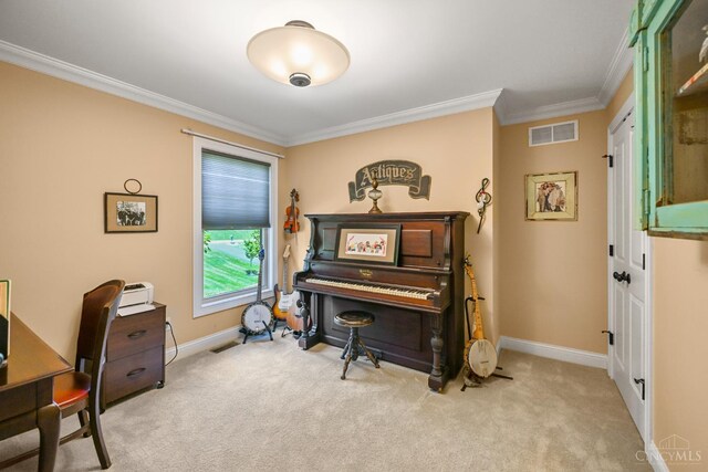 18092 Horizon Way, Lawrenceburg, IN 47025 - office area with ornamental molding and carpet flooring