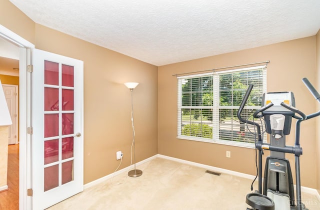 7693 Misty Springs Ct, Deerfield Twp, OH 45040 - workout area with carpet floors and a textured ceiling