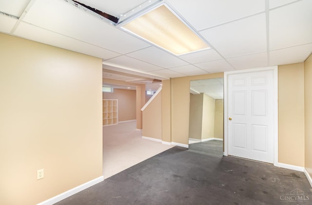 7693 Misty Springs Ct, Deerfield Twp, OH 45040 - finished below grade area featuring a paneled ceiling
