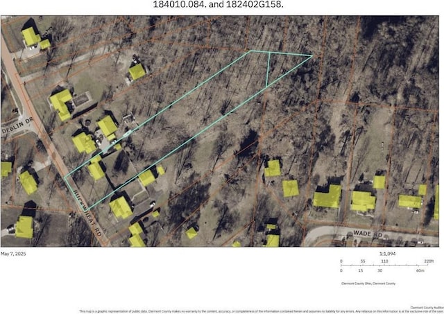 5782 Buckwheat Rd, Miami Twp, OH 45150 - aerial map of property and surrounding area featuring property boundaries highlighted