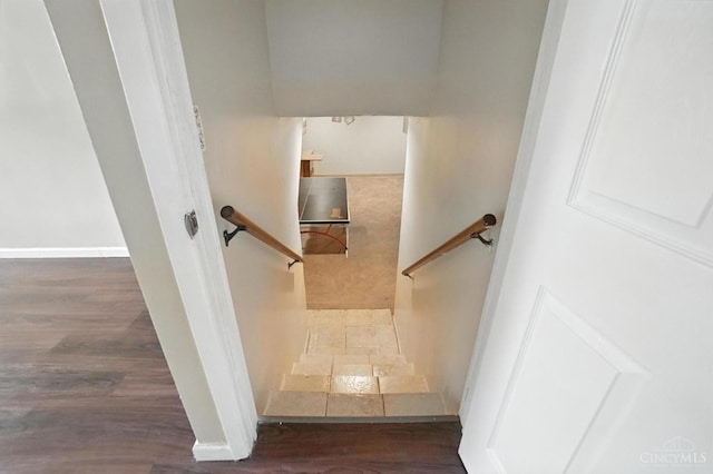 9015 Cotillion Dr, Springfield Twp, OH 45231 - stairway featuring wood finished floors and baseboards