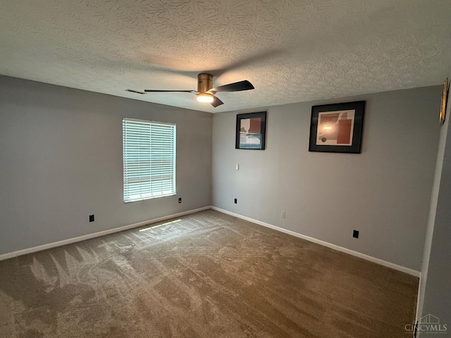 7912 Jessies Way Unit 304, Fairfield Twp, OH 45011 - empty room featuring ceiling fan, carpet floors, and a textured ceiling