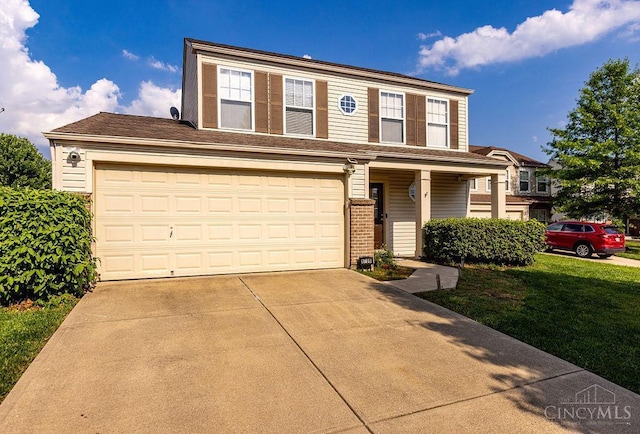 6706 Bedington Ln, Morrow, OH 45152 - traditional-style house featuring concrete driveway, brick siding, a front lawn, and a garage