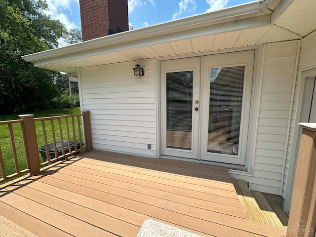 1285 Oakmont Dr, Hamilton, OH 45013 - wooden deck featuring french doors