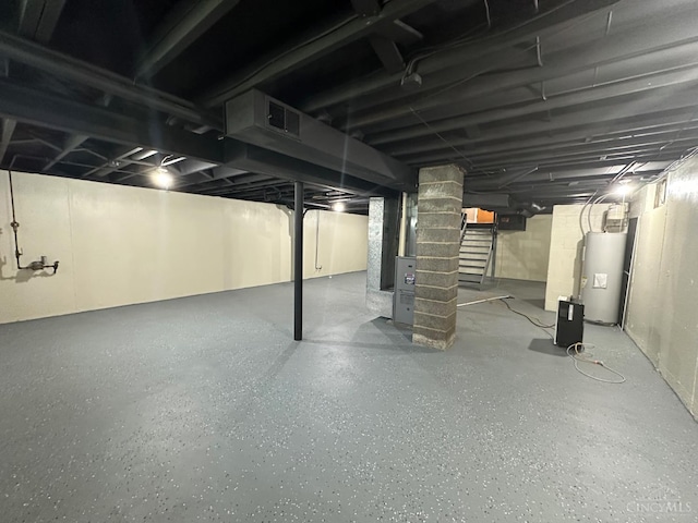 1285 Oakmont Dr, Hamilton, OH 45013 - basement featuring water heater and stairway