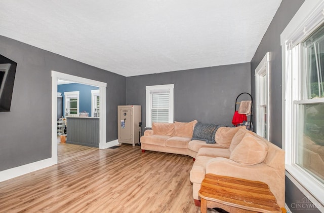 609 Coralie Ave, Hamilton, OH 45013 - living area with wood finished floors and a textured ceiling