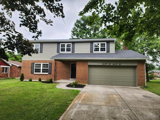 2191 Flomar Ct, Green Twp, OH 45233 - traditional-style home with driveway, brick siding, and a front lawn