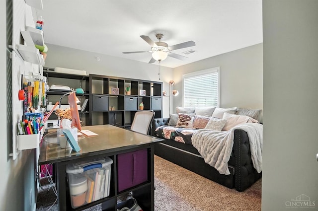 7981 Oakbridge Way, Green Twp, OH 45248 - office area featuring a ceiling fan and carpet
