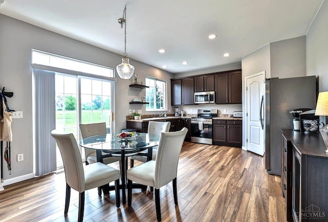 4623 Steeplechase Dr, Batavia Twp, OH 45103 - dining area with wood finished floors and recessed lighting