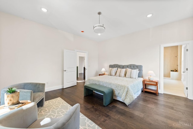 2241 Kemper Ln, Cincinnati, OH 45206 - bedroom with dark wood-style floors and recessed lighting