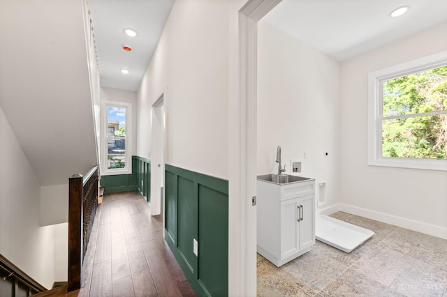 2241 Kemper Ln, Cincinnati, OH 45206 - corridor featuring wainscoting and recessed lighting