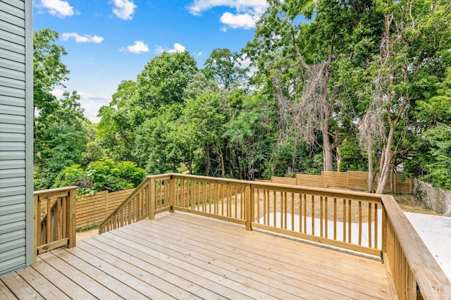 2241 Kemper Ln, Cincinnati, OH 45206 - deck with a fenced backyard and view of scattered trees