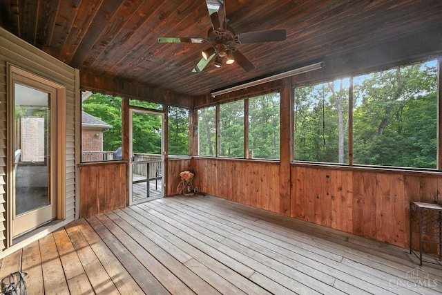 11545 Deer Trace Ln, Harrison Twp, OH 45030 - unfurnished sunroom with ceiling fan and plenty of natural light