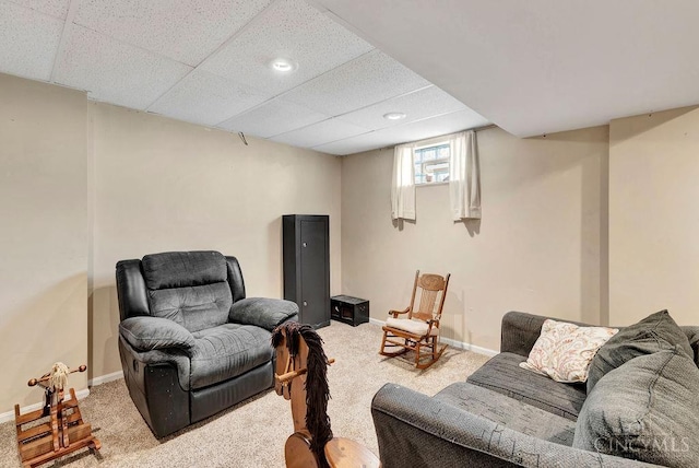 1165 Mcguffey Ln, Union Twp, OH 45103 - living area featuring carpet floors, a paneled ceiling, and recessed lighting