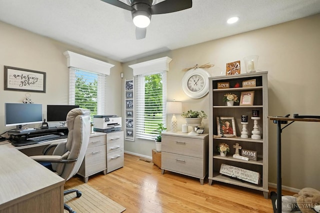 1751 Tatum Ln, Hamilton, OH 45013 - office space featuring a ceiling fan and light wood finished floors