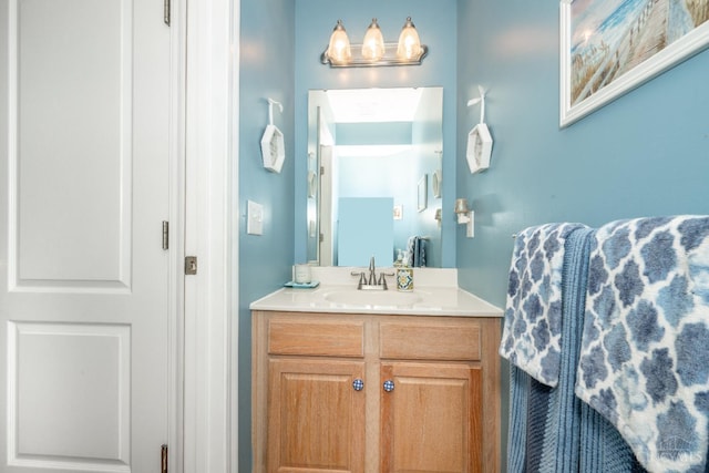 4247 Fieldsedge Dr, Mason, OH 45040 - bathroom with vanity and a chandelier
