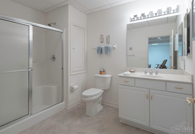 3893 Jocelyn Dr, Fairfield Twp, OH 45011 - full bathroom with a stall shower, vanity, and tile patterned floors