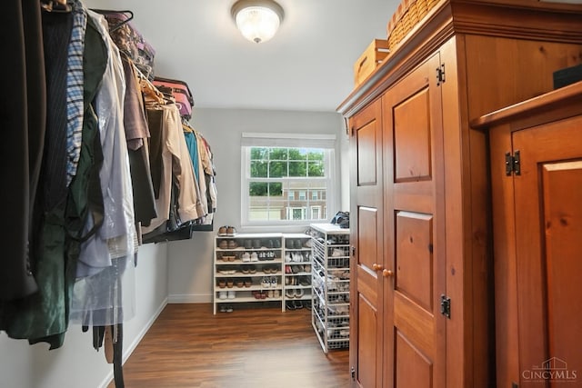 8608 Sunmont Dr, Anderson Twp, OH 45255 - walk in closet featuring dark wood-style floors