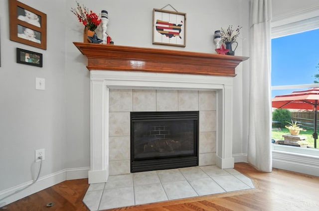 8608 Sunmont Dr, Anderson Twp, OH 45255 - detailed view of a fireplace and wood finished floors