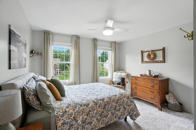 8608 Sunmont Dr, Anderson Twp, OH 45255 - bedroom with a ceiling fan and light carpet